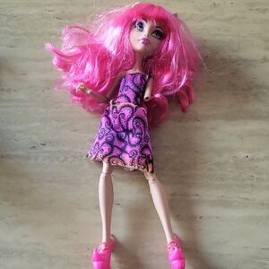Monster High Doll Pink Hair Doll with Patterned Dress